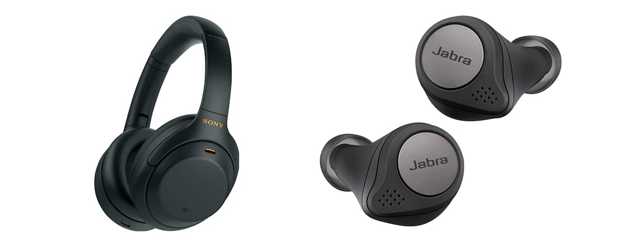 Sony - WH-1000XM4 Wireless Noise-Cancelling Over-the-Ear Headphones, Jabra - Elite Active 75t True Wireless Noise Cancelling In-Ear Headphones 
