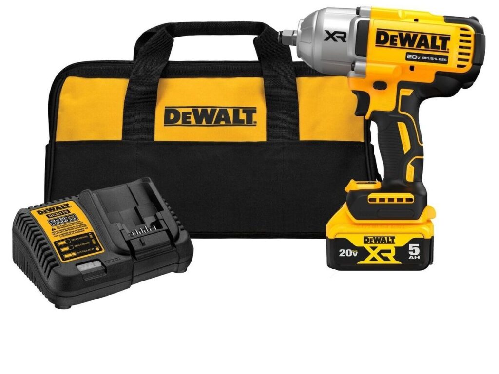 Dewalt High Torque Impact Wrench with bag and extra battery